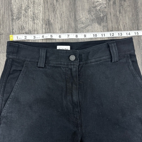 Aritzia Sunday Best High Rise Straight Tapered Leg Jeans Denim Black Size 6 - Picture 10 of 13